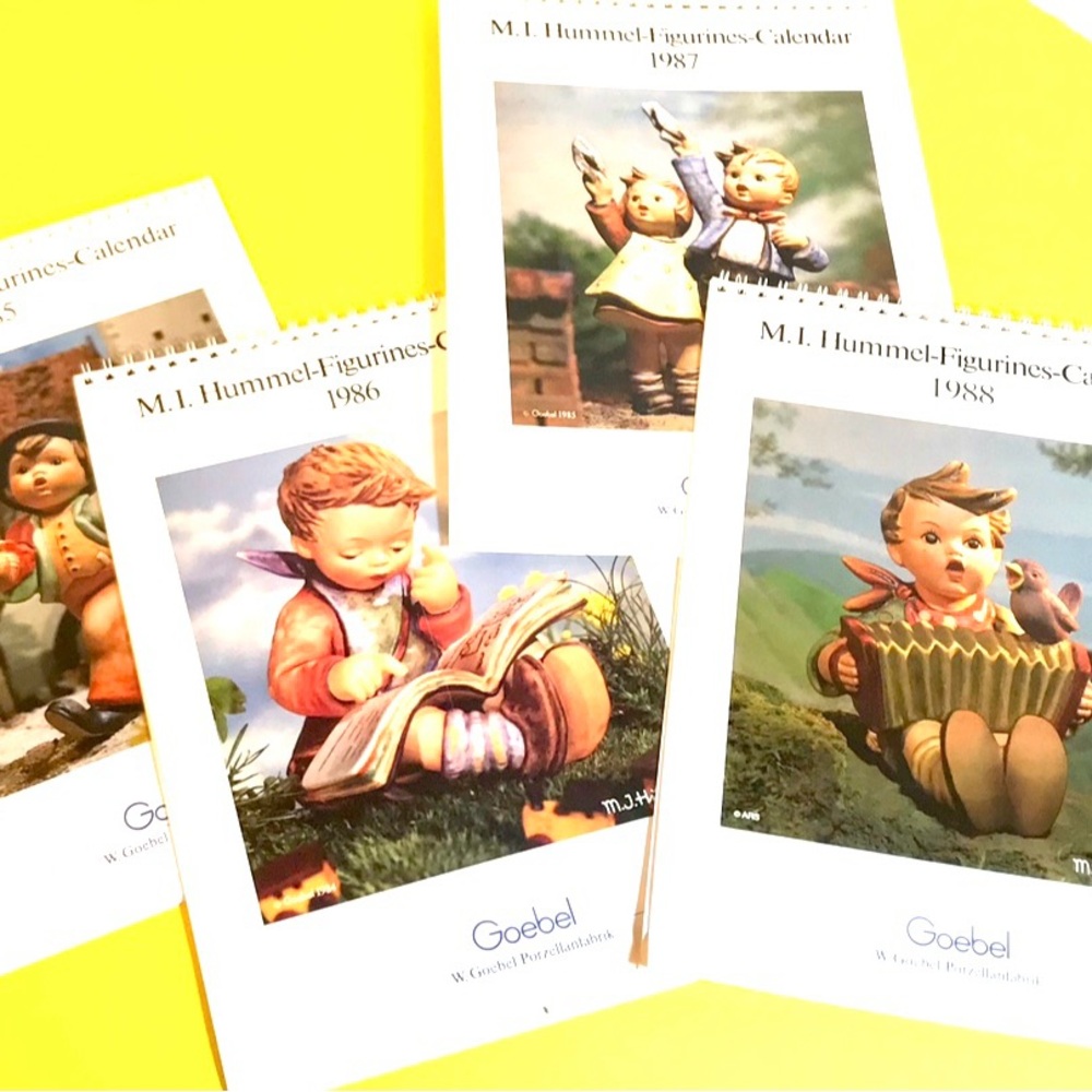 4 Vintage M I Hummel Calendars with Great Pictures